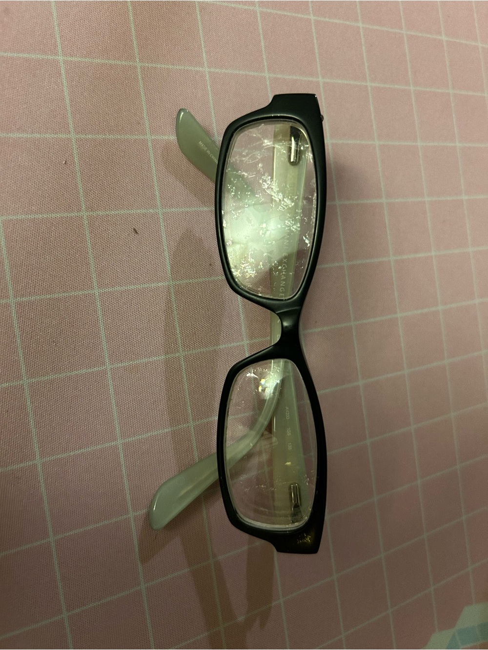Armani Exchange Black Frame with Cream Temples Rectangle Glasses